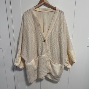 Oversized Kimono Cardigan Cream One Size